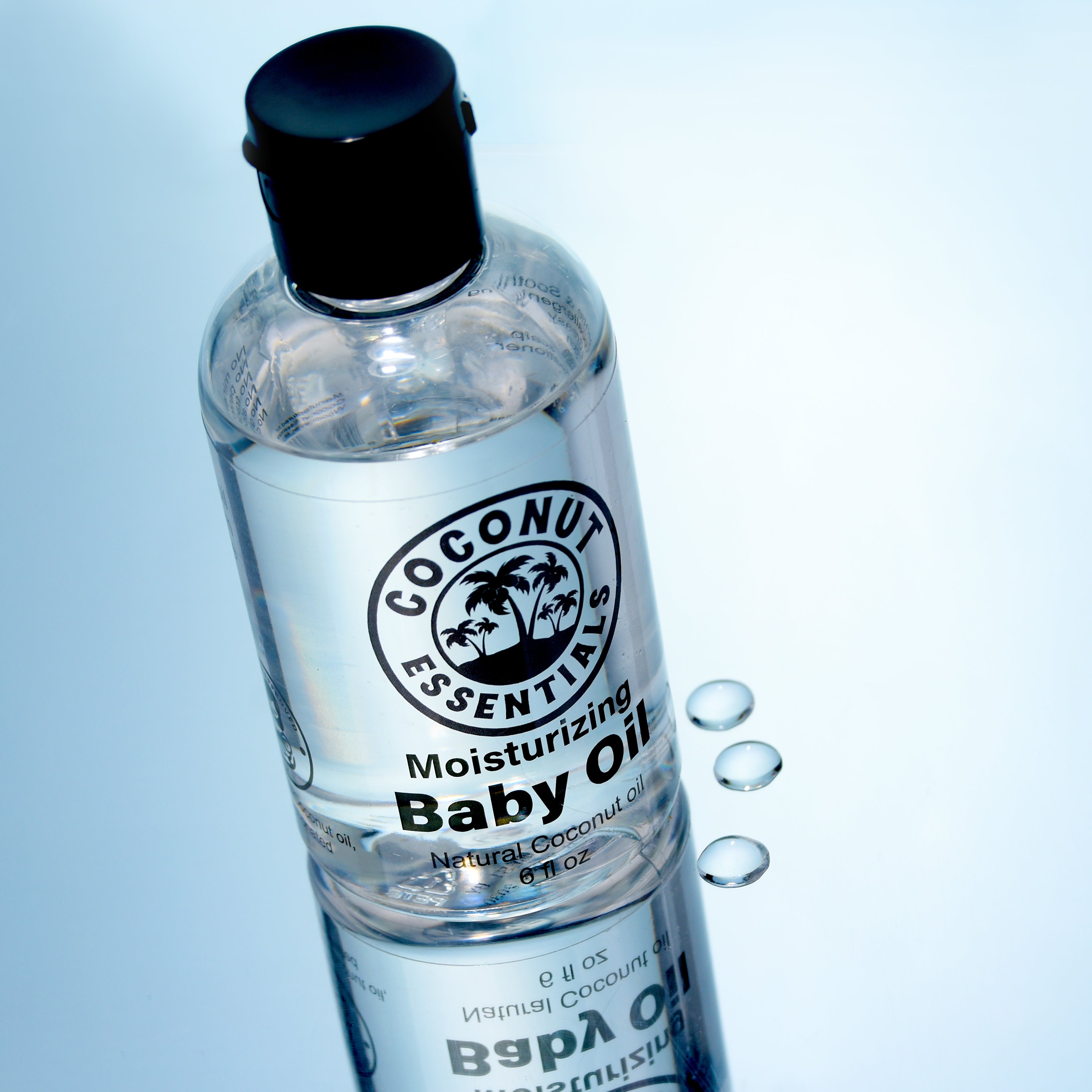 Natural Baby Oil for Infants, Liquid Coconut Oil Moisturizer - No Mineral Oil, Baby Massage Oil with MCT | Sensitive Skin, Eczema & Dry Skin Relief | Fragrance Free - Coconut Essentials (6 oz)
