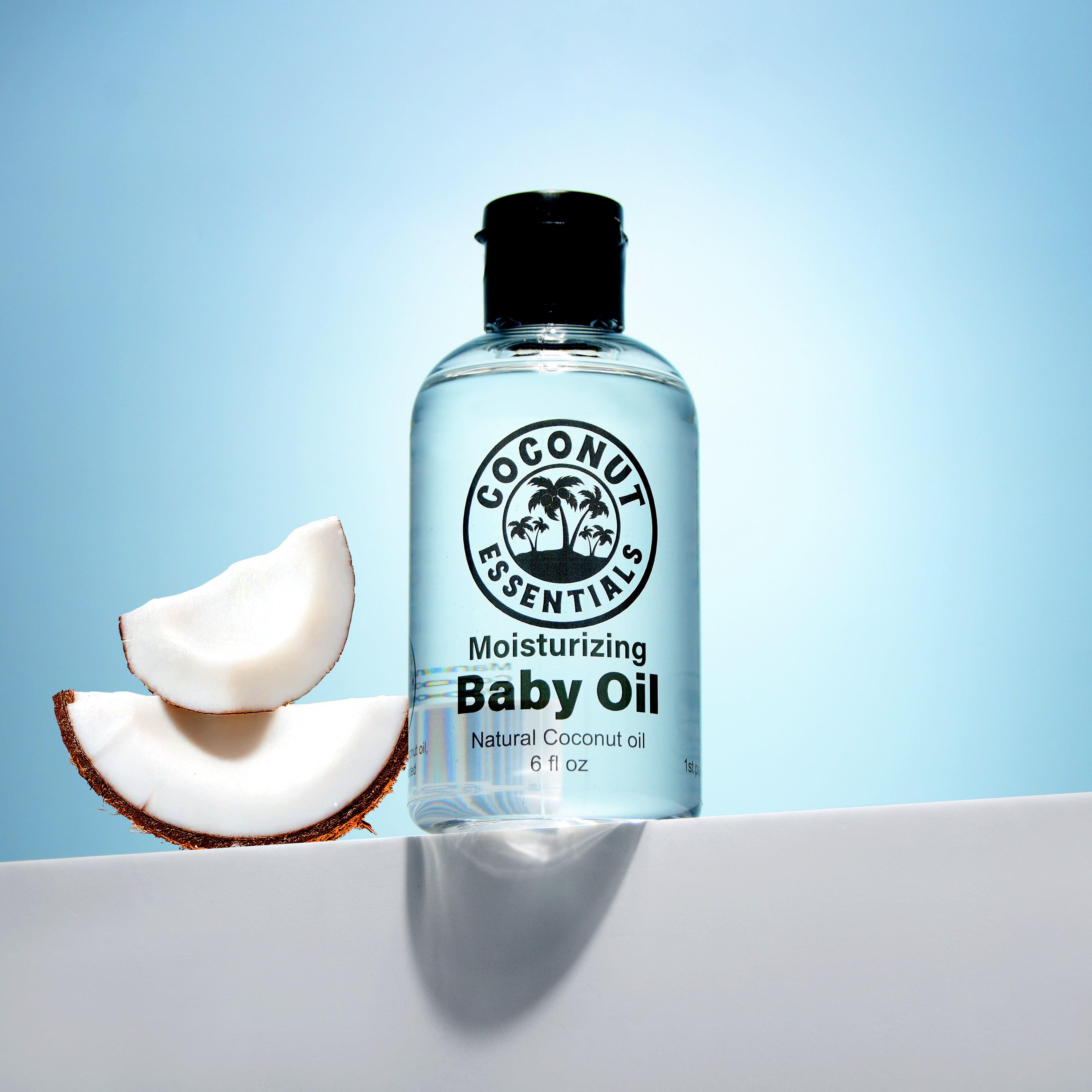 Natural Baby Oil for Infants, Liquid Coconut Oil Moisturizer - No Mineral Oil, Baby Massage Oil with MCT | Sensitive Skin, Eczema & Dry Skin Relief | Fragrance Free - Coconut Essentials (6 oz)
