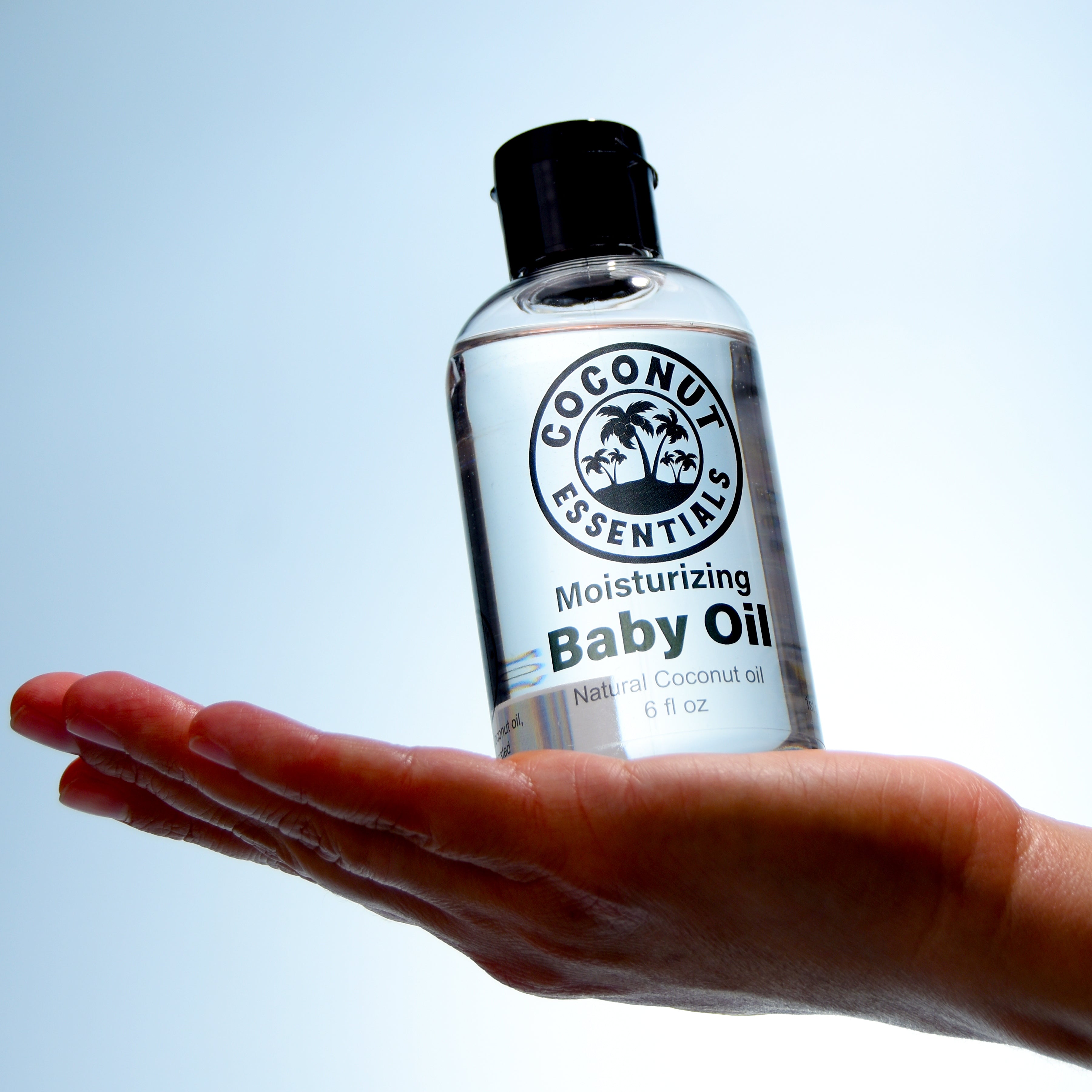 Natural Baby Oil for Infants, Liquid Coconut Oil Moisturizer - No Mineral Oil, Baby Massage Oil with MCT | Sensitive Skin, Eczema & Dry Skin Relief | Fragrance Free - Coconut Essentials (6 oz)