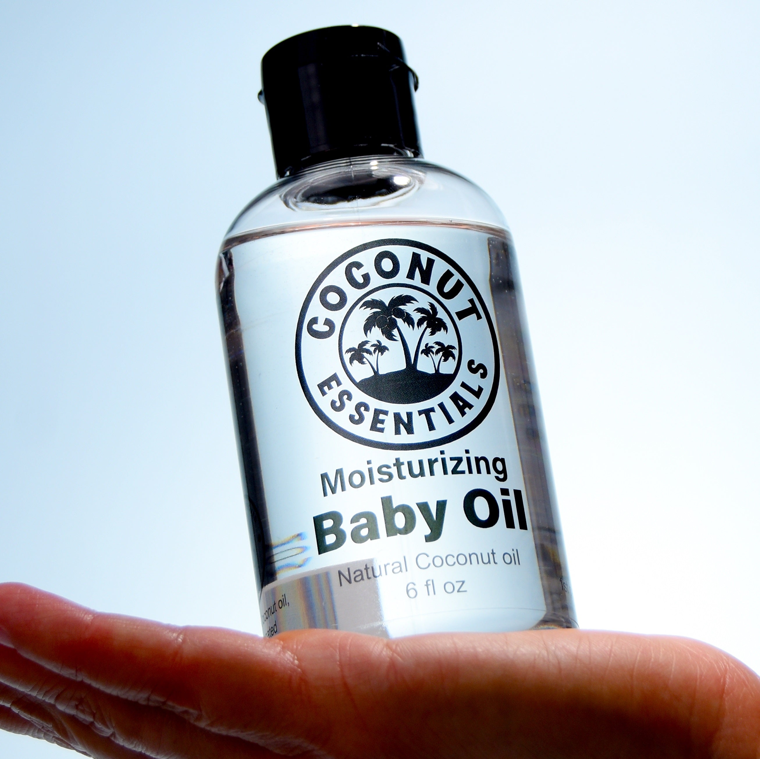 Natural Baby Oil for Infants, Liquid Coconut Oil Moisturizer - No Mineral Oil, Baby Massage Oil with MCT | Sensitive Skin, Eczema & Dry Skin Relief | Fragrance Free - Coconut Essentials (6 oz)