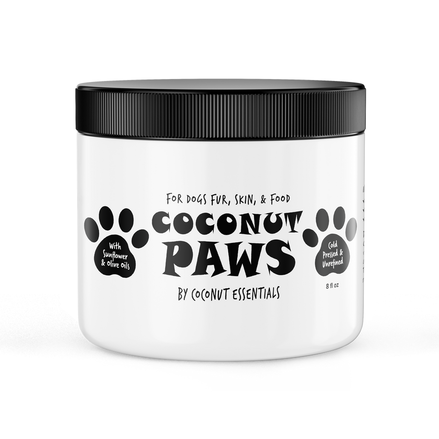 Coconut Paws 8 fl oz jar of coconut oil blend for dogs