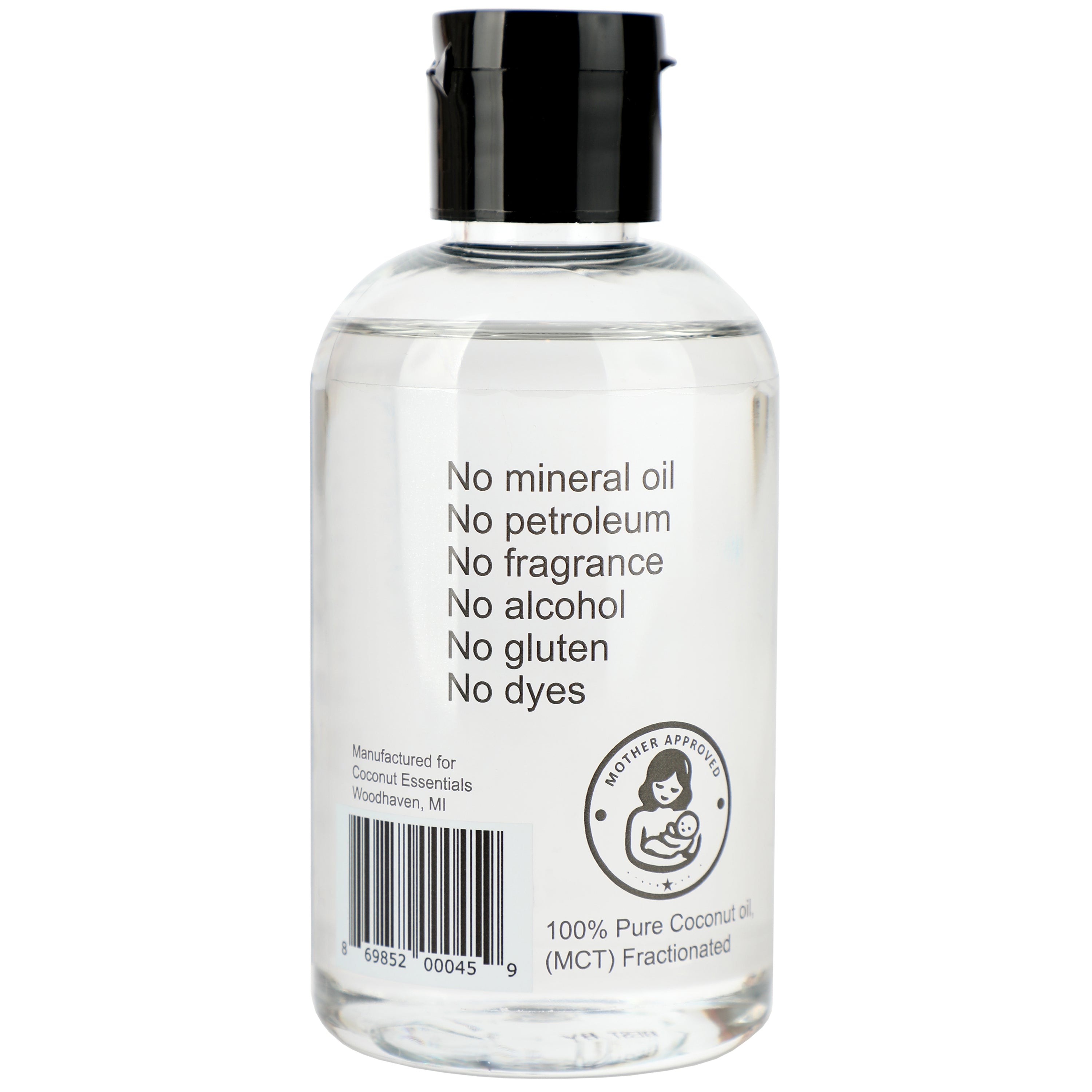Natural Baby Oil for Infants, Liquid Coconut Oil Moisturizer - No Mineral Oil, Baby Massage Oil with MCT | Sensitive Skin, Eczema & Dry Skin Relief | Fragrance Free - Coconut Essentials (6 oz)