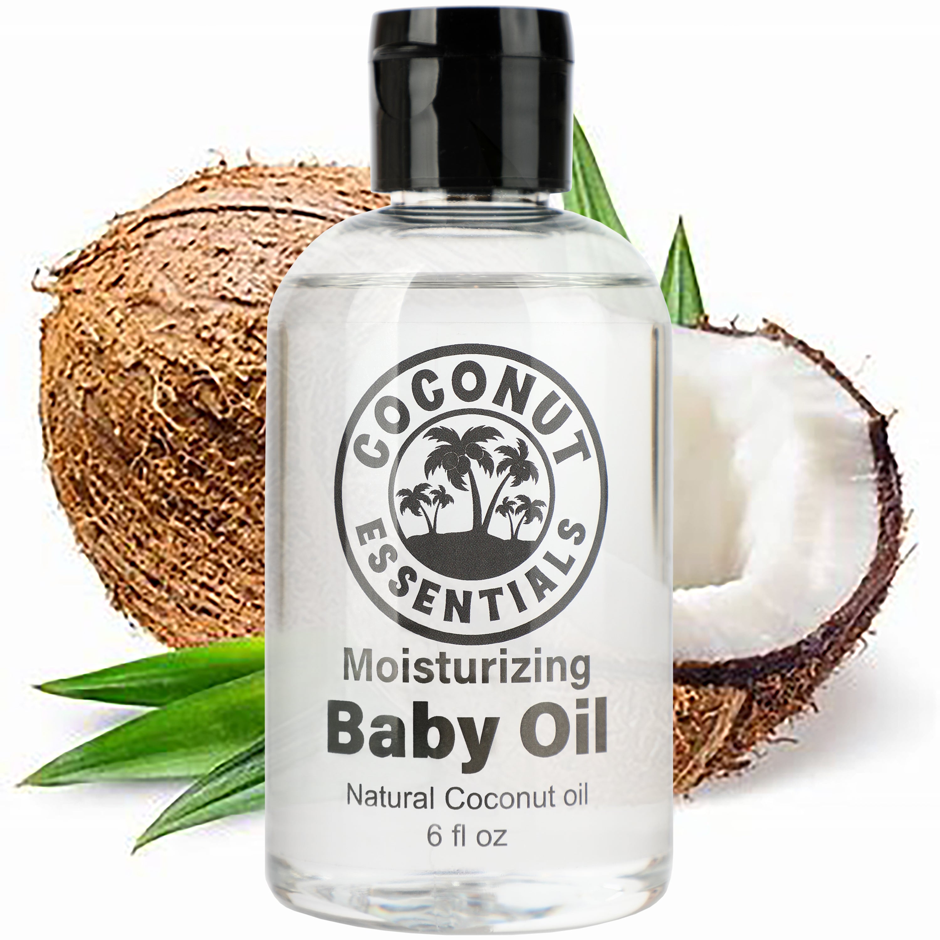 Natural Baby Oil for Infants, Liquid Coconut Oil Moisturizer - No Mineral Oil, Baby Massage Oil with MCT | Sensitive Skin, Eczema & Dry Skin Relief | Fragrance Free - Coconut Essentials (6 oz)