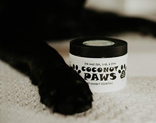 Coconut Paws Organic Oils for Dogs Skin, Hair, Ears, Teeth, and Nails. Organic Cold Pressed unrefined Coconut Oil, Virgin Olive Oil and Sunflower Oil - aceite de Coco para Perros - 8 fl oz