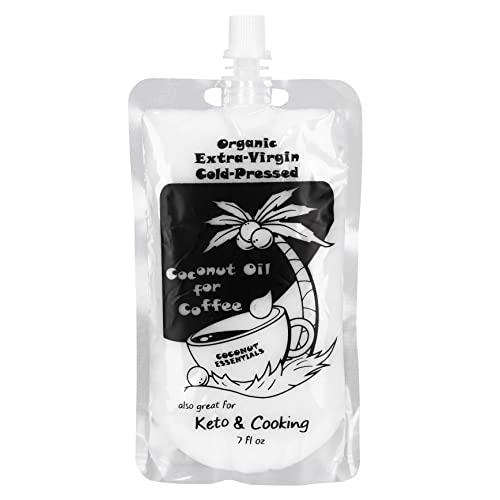 Coconut Oil for Coffee - Keto friendly - Great tasting organic cold pressed coconut oil - 7 fl. oz pouch