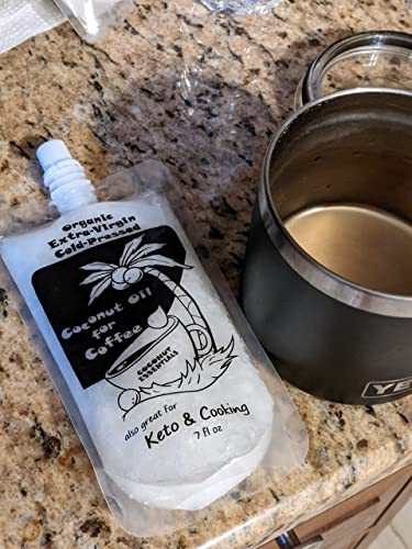 Coconut Oil for Coffee - Keto friendly - Great tasting organic cold pressed coconut oil - 7 fl. oz pouch