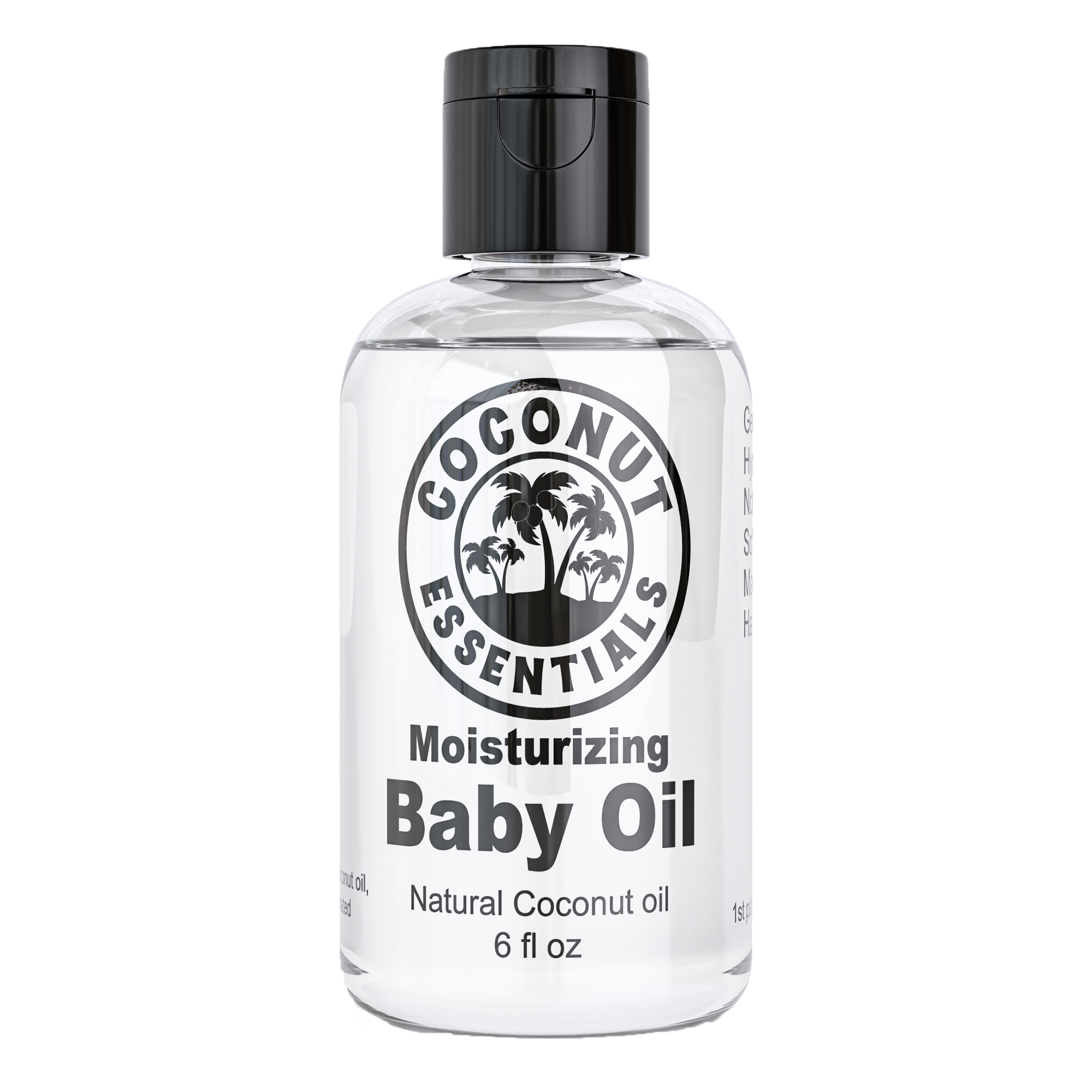 Natural Baby Oil for Infants, Liquid Coconut Oil Moisturizer -  No Mineral Oil, Baby Massage Oil with MCT | Sensitive Skin, Eczema & Dry Skin Relief | Fragrance Free - Coconut Essentials (6 oz)