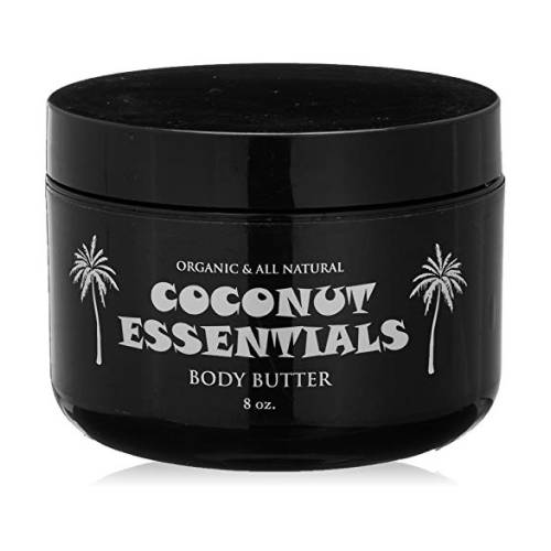 An 8 oz. container of Coconut Essentials Body Butter.