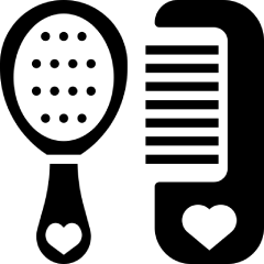 Icon of a hair brush and a comb.