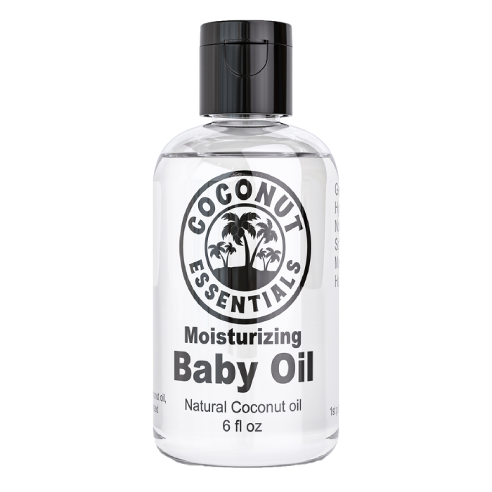Bottle of Moisturizing Baby Oil made of 100% fractionated coconut oil