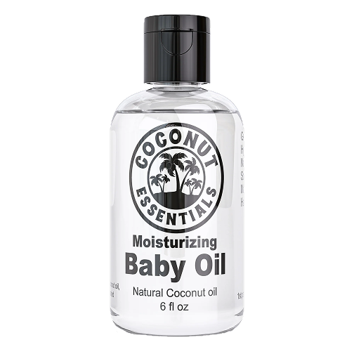 Bottle of Moisturizing Baby Oil made of 100% fractionated coconut oil
