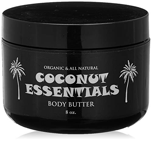 Coconut Essentials Moisturizing Body Butter - Coconut Oil, Vitamin E, Shea, Peppermint, Almond, Cocoa and Sunflower - for Beautiful and Glowing Skin!! 8 oz